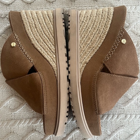 UGG Abbot Platform Wedge Heel Slide Chestnut Women’s Size 10 - Picture 11 of 16